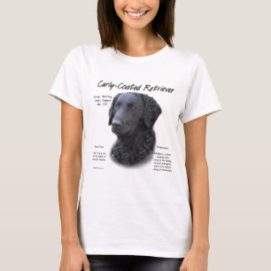 Camiseta Design de Histórico de Retriever Revestido Curly