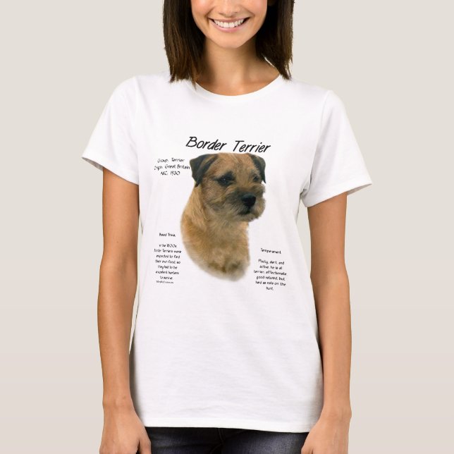 Camiseta Design de Histórico de Terrier de Borda (Frente)