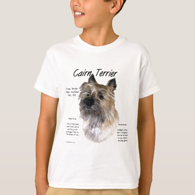 Camiseta Design de Histórico de Terrier do Cairn (Frente)