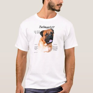 Camiseta Design de Histórico do Bullmastiff (vermelho)