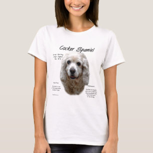 Camiseta Design de Histórico do Cocker Spaniel (buff)
