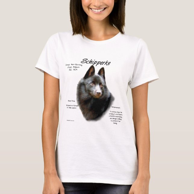 Camiseta Design de Histórico Schipperke (Frente)