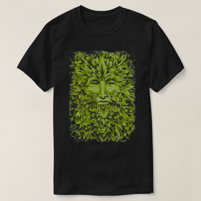 Camiseta Design de Homem Verde para Bruxas, Wiccans e Pagan (Frente do Design)