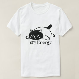 Camiseta Design de humor de baixa energia da bateria 50%