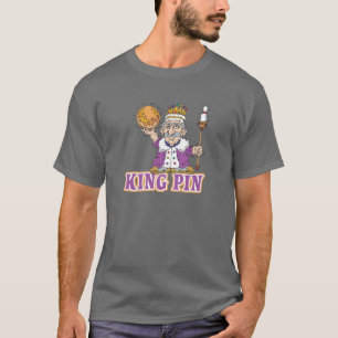 Camiseta design de humor de boliche de pino rei