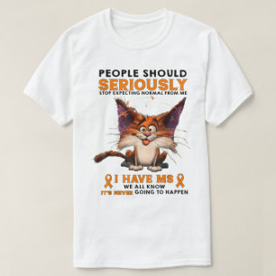 Camiseta Design de Humor de Gato de Conscientização da EM D
