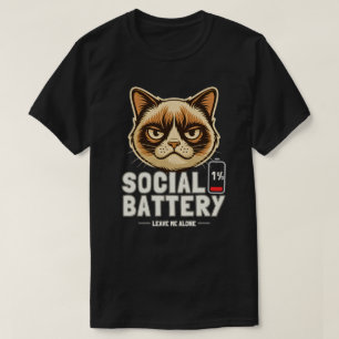 Camiseta Design de Humor de Gato Social Mínimo
