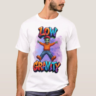 Camiseta Design de Humor Espacial Alien Divertido de Baixa