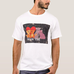 Camiseta Design de Humor Felino em Francês e Inglês Diverti