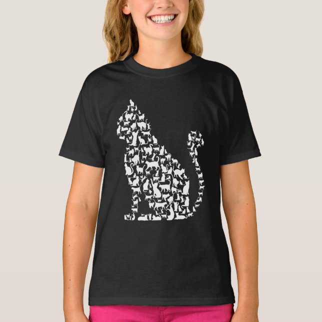 Camiseta Design de Icones de Gato (Frente)