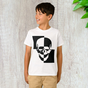 Camiseta Design de Illusão Óptica Branca e Negra Negra