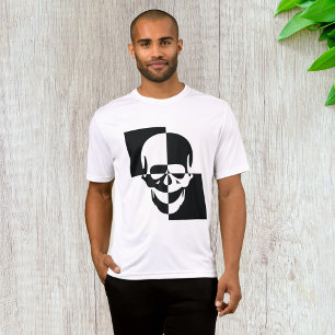 Camiseta Design de Illusão Óptica Branca e Negra Negra