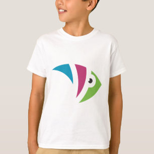 Camiseta design de ilustração colorida de peixes aquários