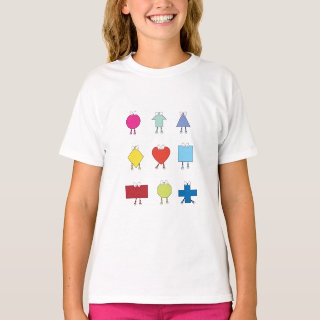 Camiseta Design de Ilustração de Caracteres de Forma de Cut (Frente)