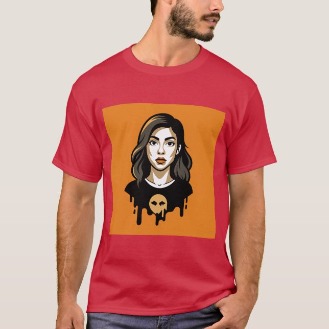 Camiseta Design de Imagem de Mulher com IA – O Futuro Encon (Frente)