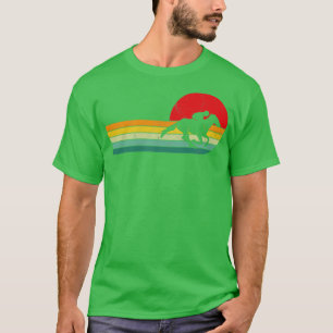 Camiseta Design de Imagem Retroativa de Corrida de Cavalo