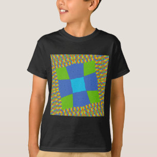 Camiseta Design de Impressão de Arte Ciana Azul Belo e Belo