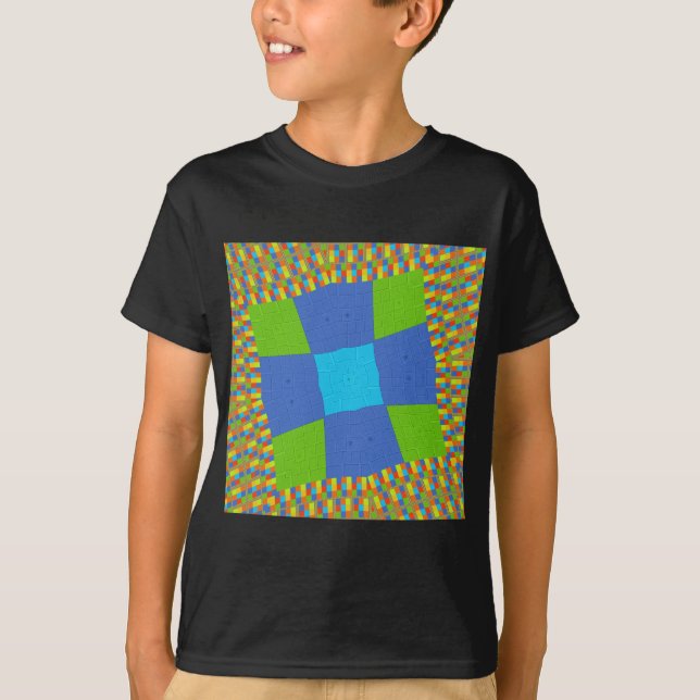 Camiseta Design de Impressão de Arte Ciana Azul Belo e Belo (Frente)