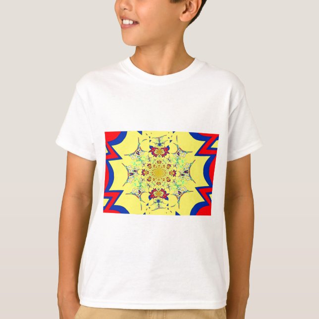 Camiseta Design de Impressão de Arte com Damasco Brilhante  (Frente)