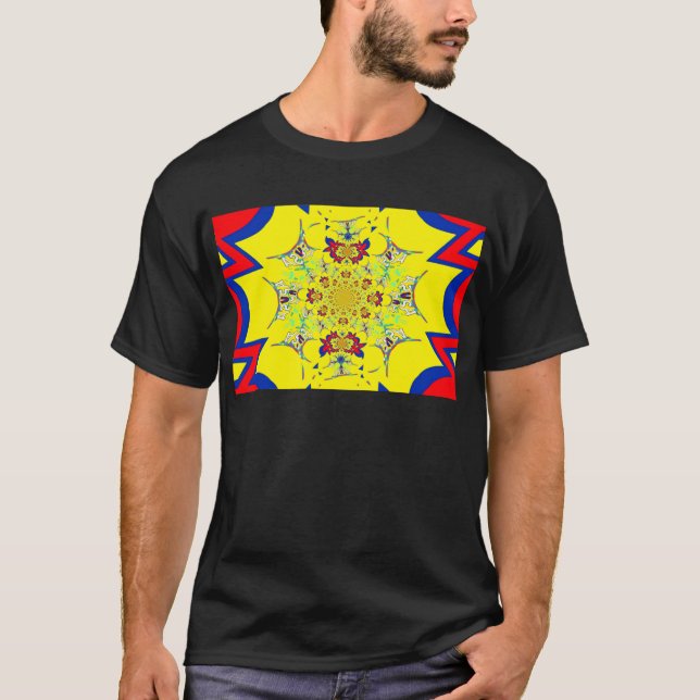 Camiseta Design de Impressão de Arte com Damasco Brilhante  (Frente)