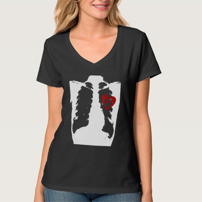 Camiseta Design de impressão de pata de coração fofo para a (Frente)