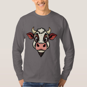 Camiseta Design de Impressão de Vaca de Cartoon