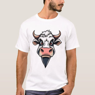 Camiseta Design de Impressão de Vaca de Cartoon