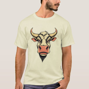 Camiseta Design de Impressão de Vaca de Cartoon