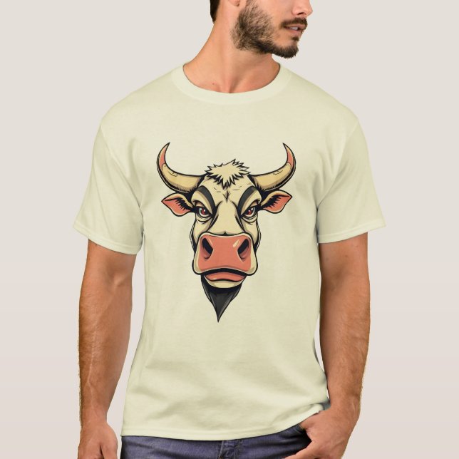 Camiseta Design de Impressão de Vaca de Cartoon (Frente)