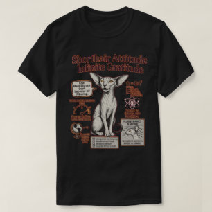 Camiseta Design de Infográfico de Gato Sassy Shorthair