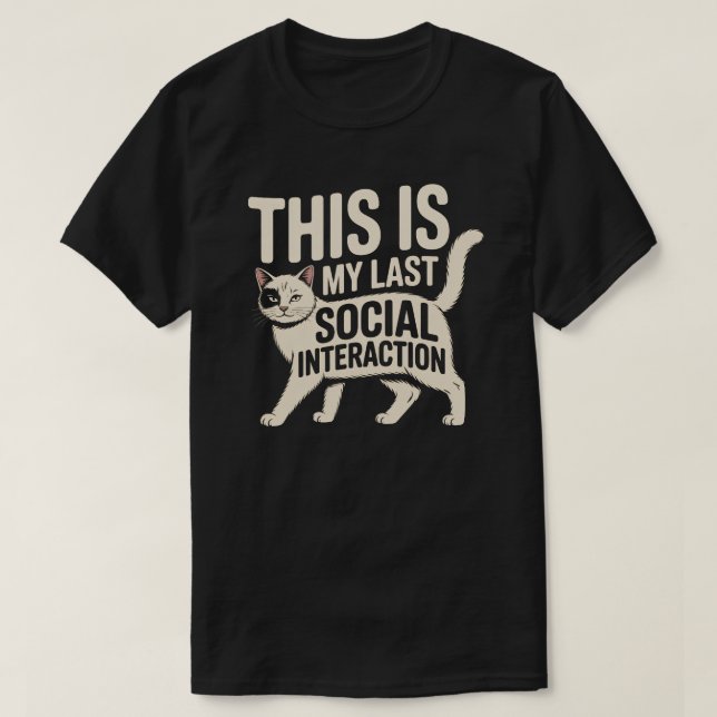 Camiseta Design de Interação Social Mínima do Gato (Frente do Design)