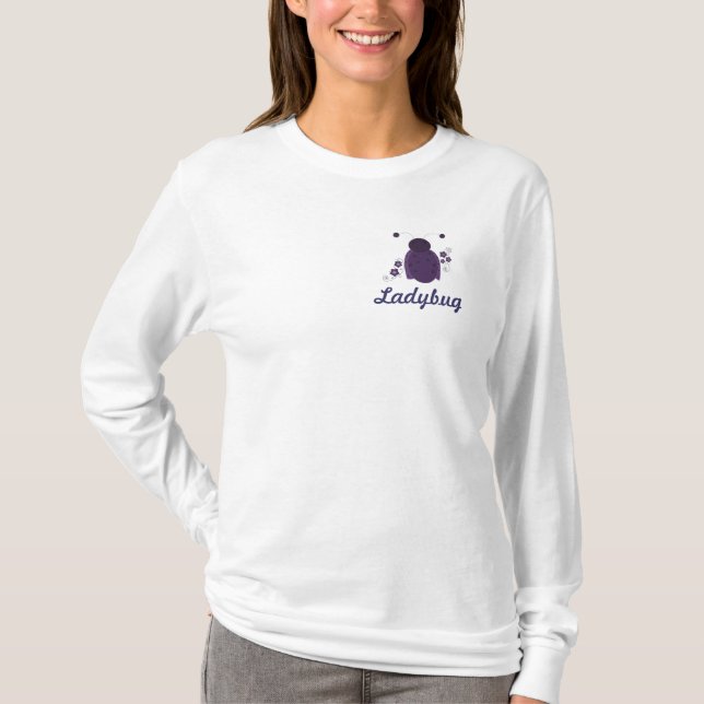 Camiseta Design de Joaninha Roxa (Frente)