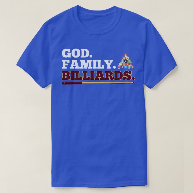 Camiseta Design de Jogador de Piscina da Família Deus (Frente do Design)