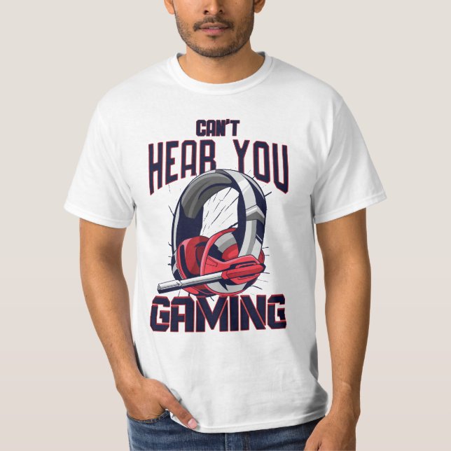 Camiseta Design de jogos com fone de ouvido (Frente)