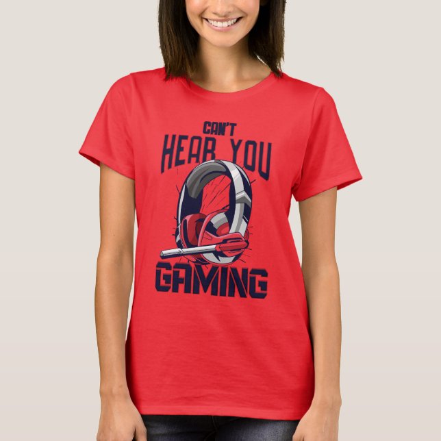 Camiseta Design de jogos com fone de ouvido (Frente)
