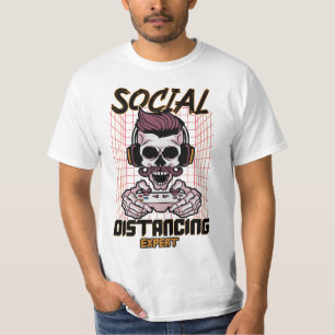 Camiseta Design de jogos especialista em distanciamento soc