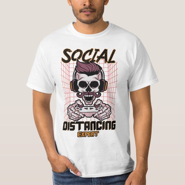 Camiseta Design de jogos especialista em distanciamento soc (Frente)