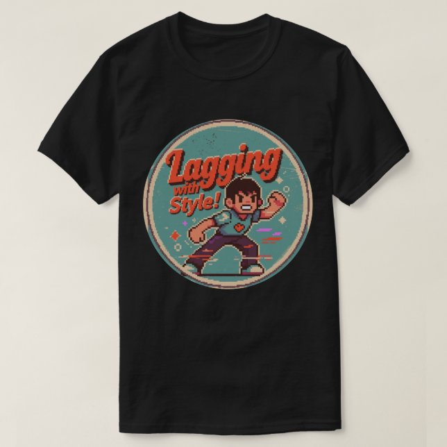 Camiseta Design de Jogos Retrô Divertido – Com Lag e com Es (Frente do Design)