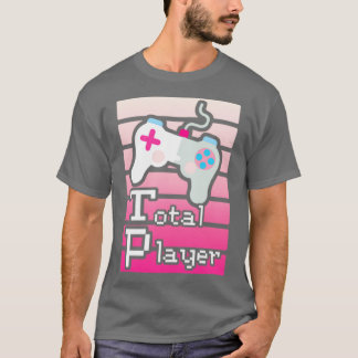 Camiseta Design de Jogos Totais do Jogador Rosa