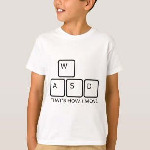 Camiseta Design de Jogos Wasd - Ícone de Teclado de Jogador