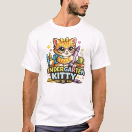 Camiseta Design de Kindergarten Kitty de Volta às Aulas