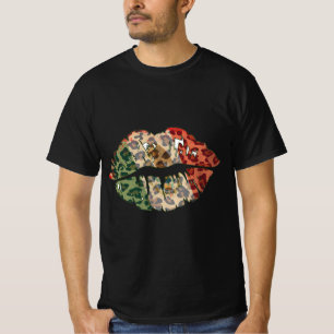 Camiseta Design de Lábios de Sinalizador Mexicano Negrito
