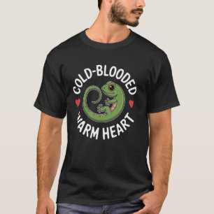 Camiseta Design de Lagarto de Coração Quente Sangue Frio