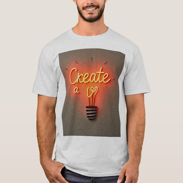 Camiseta Design de lâmpada inspiradora (Frente)