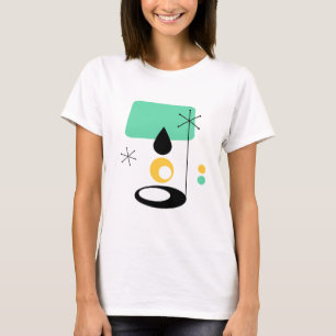 Camiseta design de lâmpada moderno de meados do século azul