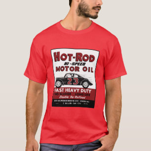 Camiseta design de lata de óleo de motor Hot-Rod Vintage
