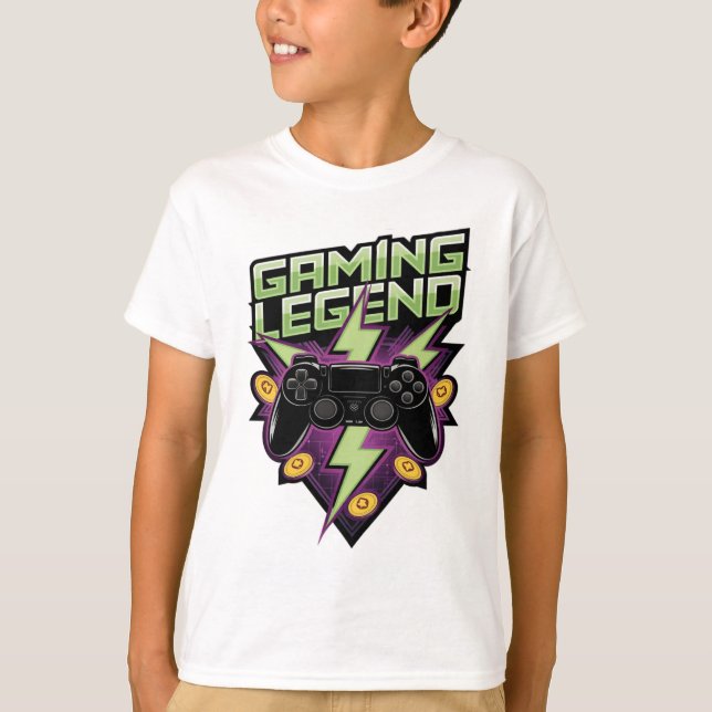 Camiseta Design de legenda para jogos (Frente)