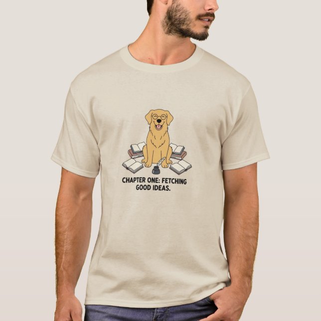 Camiseta Design de Leitura de Livro Criativo de Retriever d (Frente)