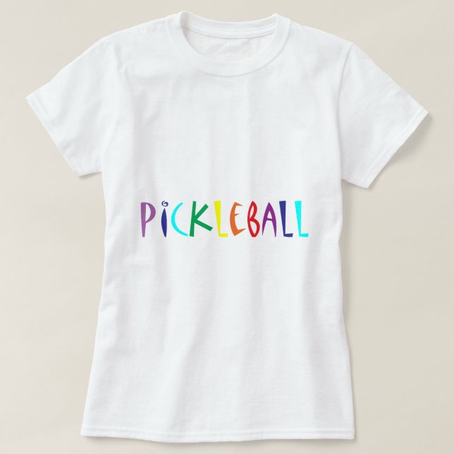 Camiseta Design de letras colorido de Pickleball do (Frente do Design)
