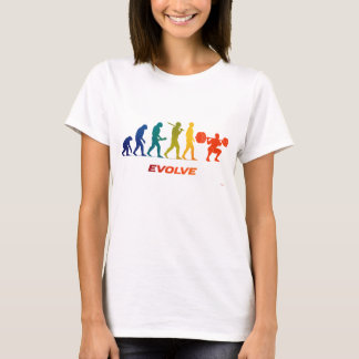 Camiseta Design de Levantamento de Peso Silhueta Evolução d